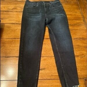 Vigoss Ace Dark Blue Wash Skinny Frayed Hem Jeans Size 29